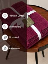 Burgundy Premium 550 GSM Cotton Towel Set
