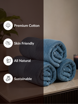 Blue Premium 700 GSM Cotton Towel Set