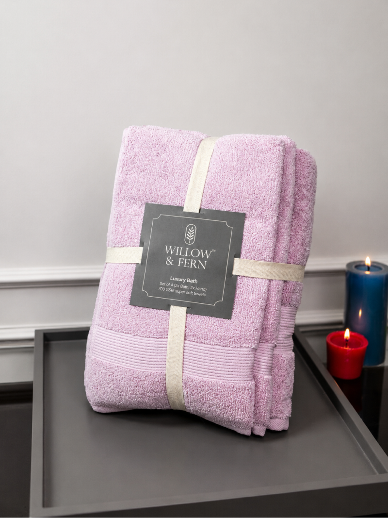 Soft Pink Premium 700 GSM Cotton Towel Set