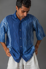 Wavy Blue Boxy Shirt