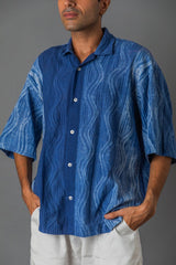 Wavy Blue Boxy Shirt