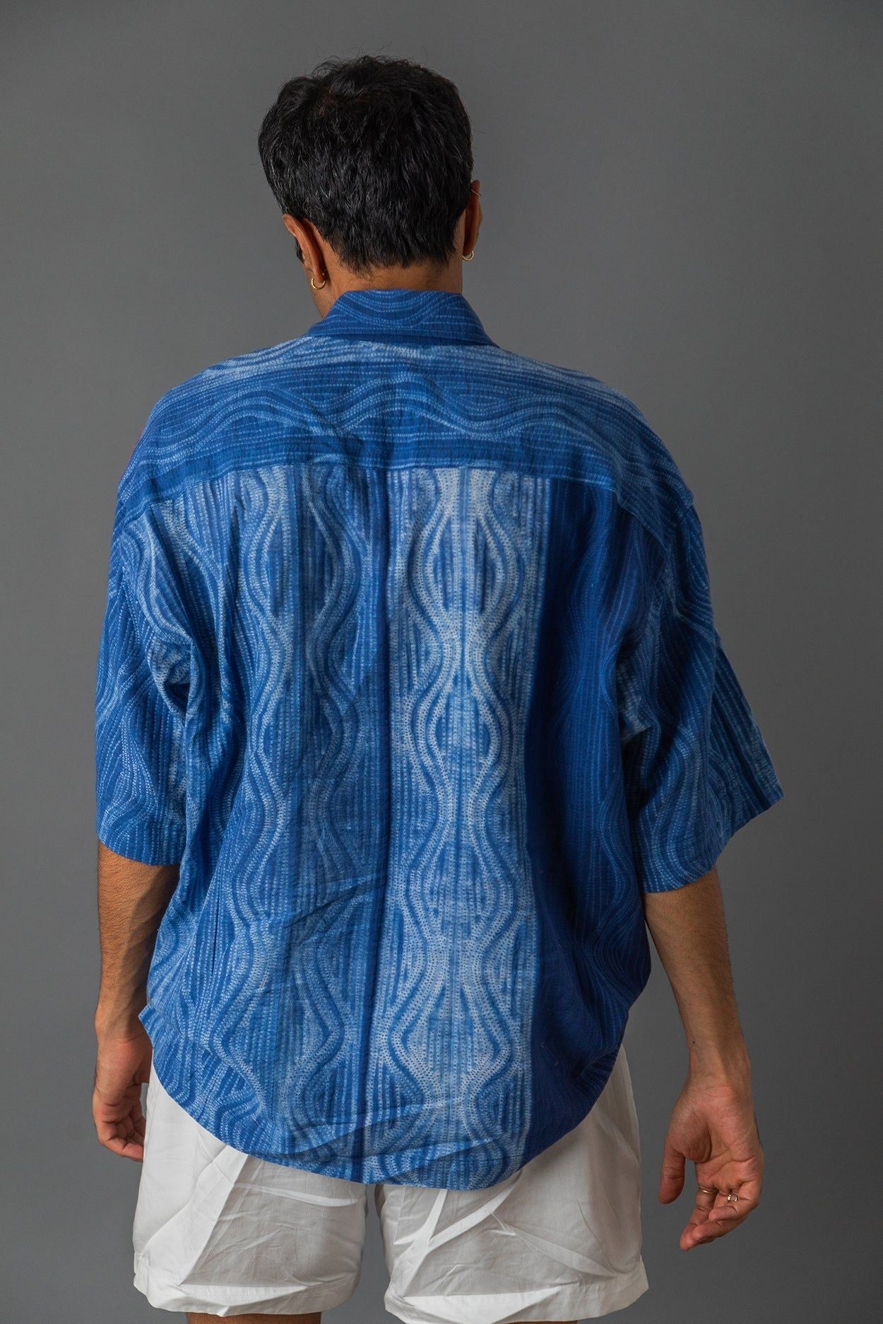 Wavy Blue Boxy Shirt