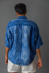 Wavy Blue Boxy Shirt