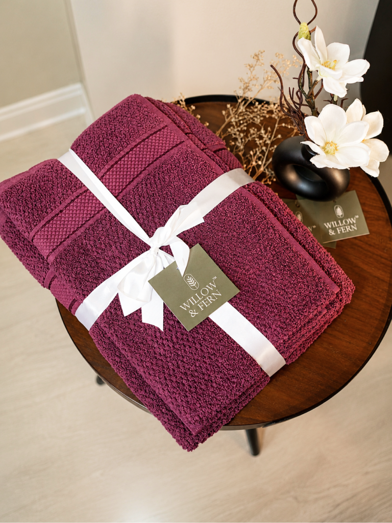 Burgundy Premium 550 GSM Cotton Towel Set