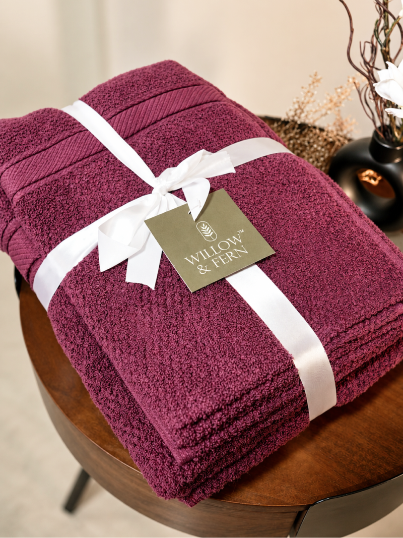 Burgundy Premium 550 GSM Cotton Towel Set