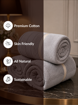 Silver Grey Premium 700 GSM Cotton Towel Set