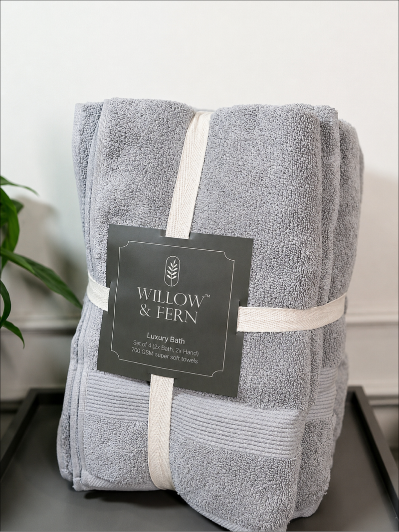 Silver Grey Premium 700 GSM Cotton Towel Set