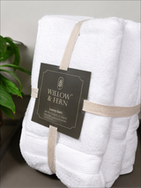 White Premium 700 GSM Cotton Towel Set