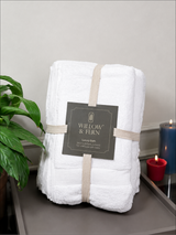 White Premium 700 GSM Cotton Towel Set