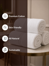 White Premium 700 GSM Cotton Towel Set