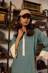 Linen Green Tunic Dress