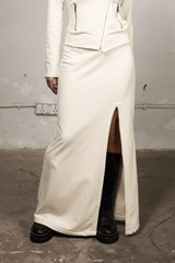 Cream Slit Skirt