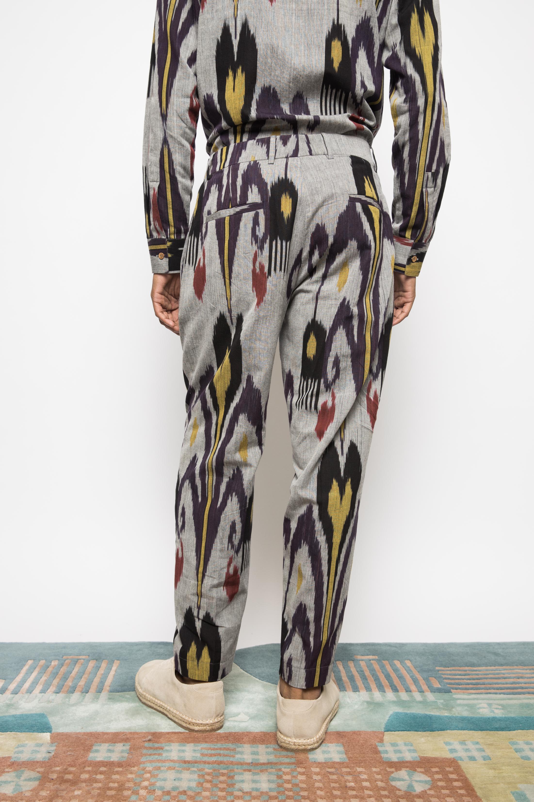 Pleated Barrel-Leg Pants