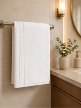 White Premium Textured  550 GSM Cotton Towel Set