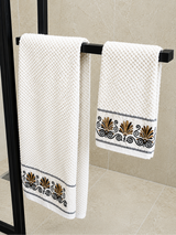 Premium 100% cotton scroll embroidery towel set