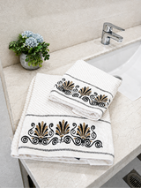 Premium 100% cotton scroll embroidery towel set