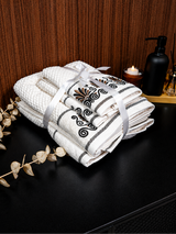 Premium 100% cotton scroll embroidery towel set