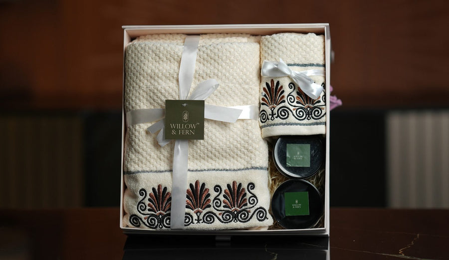 Embroidered Towel & Wax Tablet Box