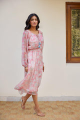 Soft Floral Printed Chiffon Dress
