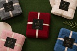 Willow & Fern 700 GSM Luxury Bath towel sets in grey, red, cream, blue and blush on green