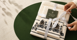 Willow & Fern embroidered cotton towel gift set tied with ribbon